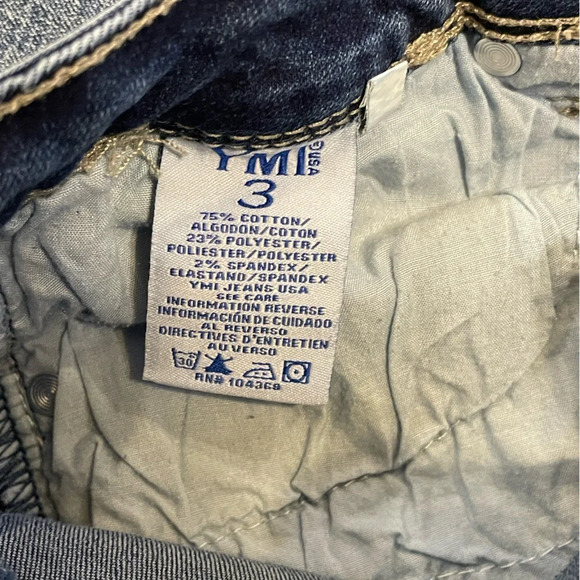 YMI Crops Distressed Cuffed Denim Jean Capri Size 3 - Picture 6 of 7